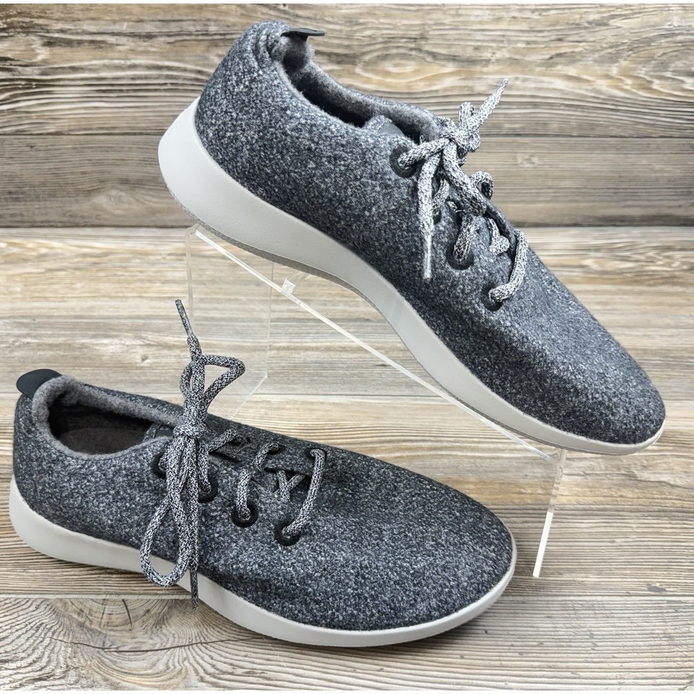 Allbirds‎ Mens Wool Runners Charcoal Grey White Sole Sneakers Shoes Size 10